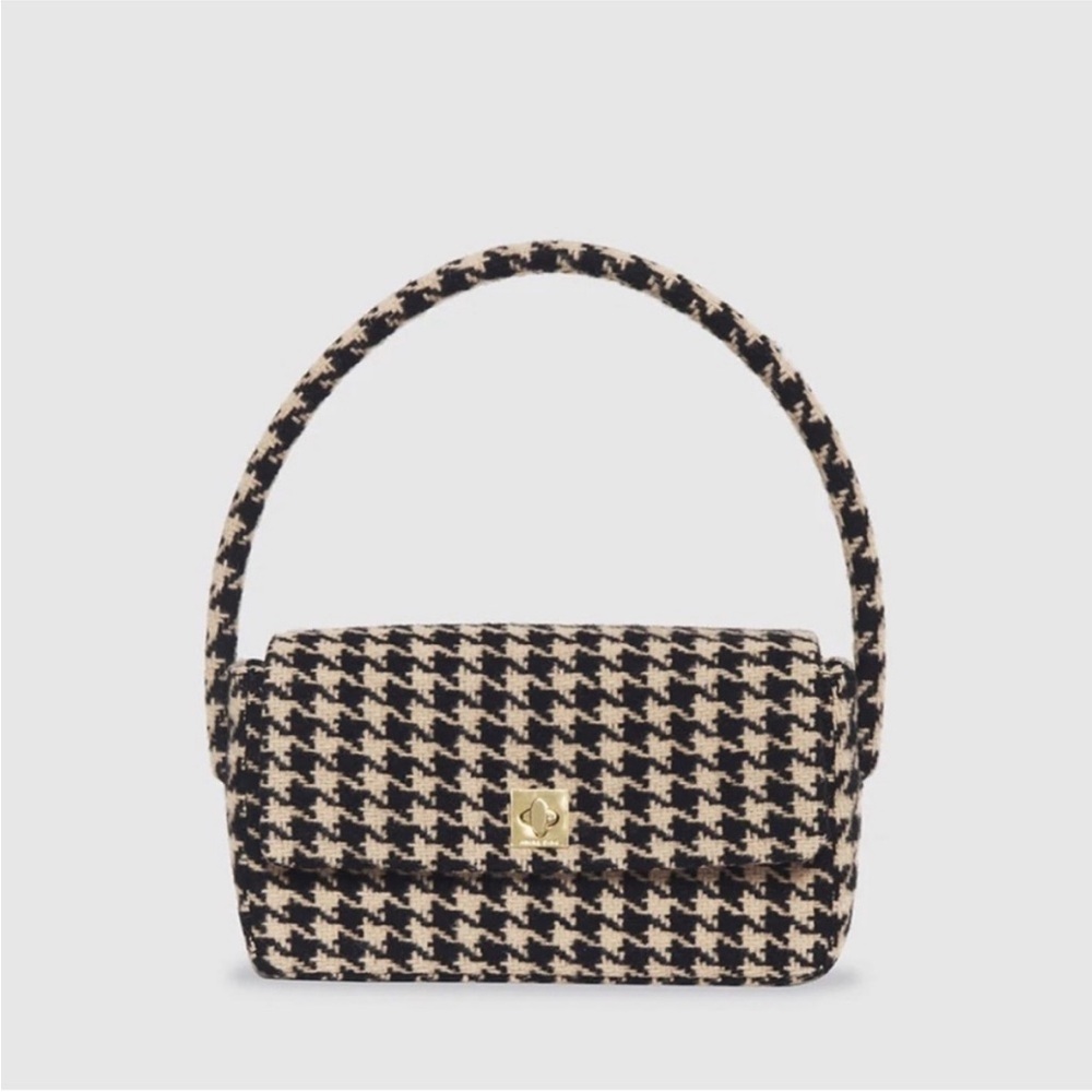 Limited edition mini Nico Anine Bing Black and Cream Houndstooth Shoulder Bag